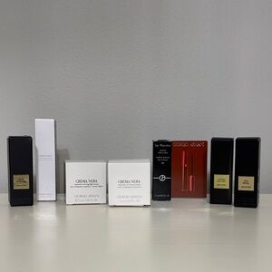 NEW Giorgio Armani 7 Pc Beauty Bundle Crema Nera Supreme Eye Lip Maestro Santal